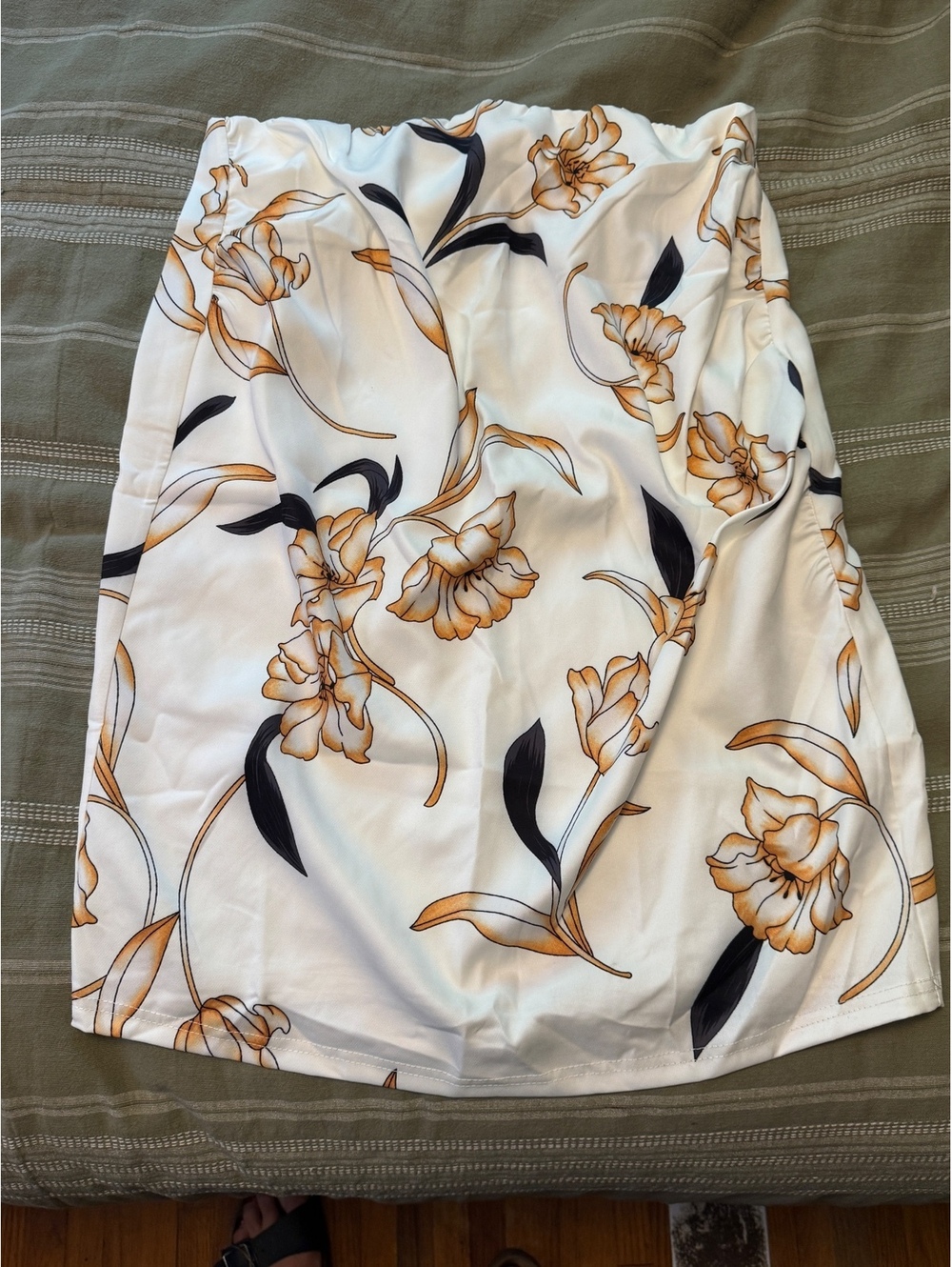 Grace Karin Floral Print White Mini Skirt with Back Zipper XXL NWT